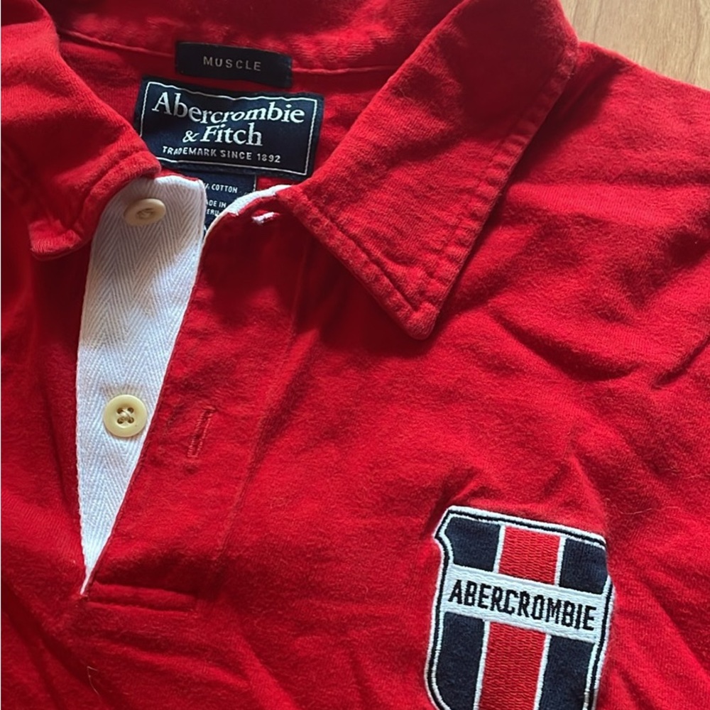 Abercrombie & Fitch Men’s Red Polo Shirt